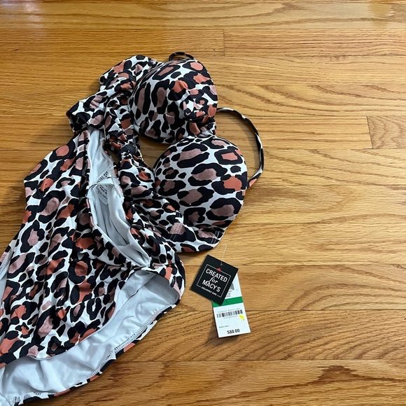 NWT BAR lll Multicolor Wild Tie Front One Piece Swimsuit - Picture 5 of 5